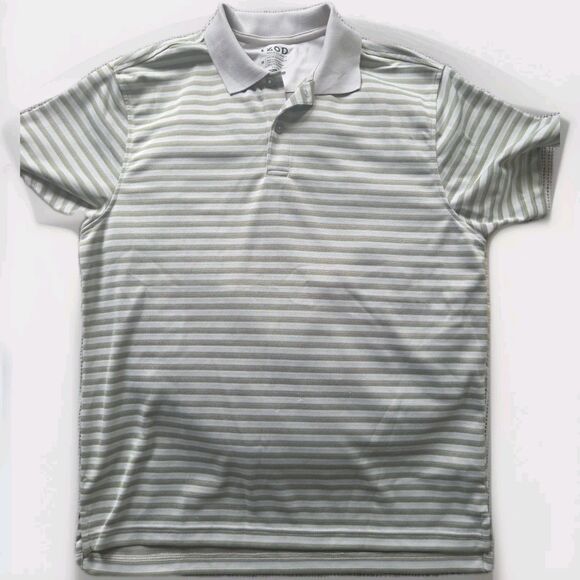 IZOD Polo Shirt Men's Gray Striped Golf Classix Classic Pullover Activewear - Picture 1 of 8